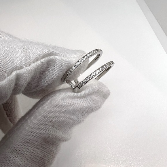 Sale $18! Sterling Silver. Double Band Cz Ring - Picture 9 of 16